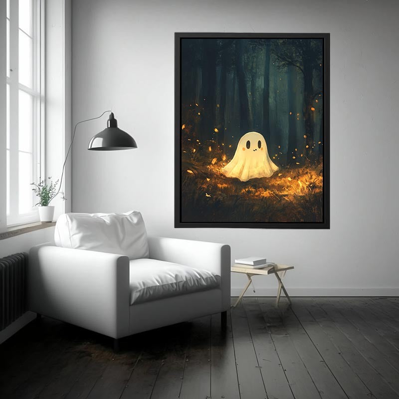 Cute glowing forest ghost Canvas Print
