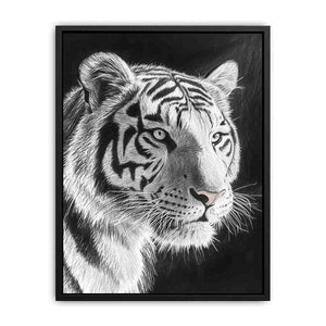 Black and white white tiger Canvas Print