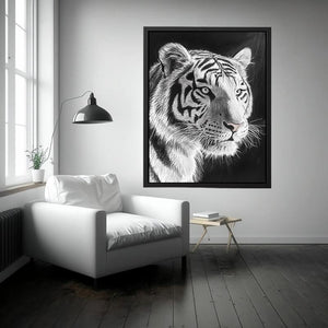 Black and white white tiger Canvas Print