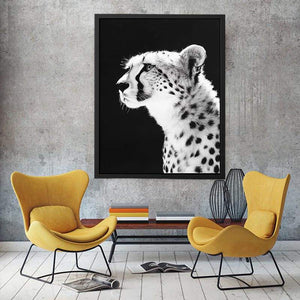 Black and white cheetah portrait Canvas Print