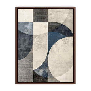 Blue gray geometric abstract Canvas Print
