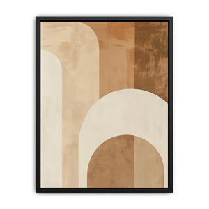 Neutral abstract arches Canvas Print with warm beige tones