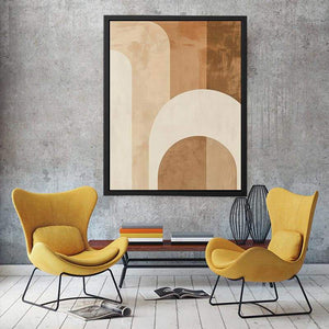 Neutral abstract arches Canvas Print with warm beige tones