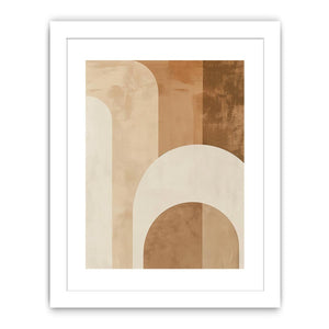 Neutral abstract arches Canvas Print with warm beige tones