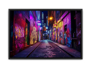 Neon graffiti alley Canvas Print