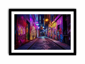Neon graffiti alley Canvas Print