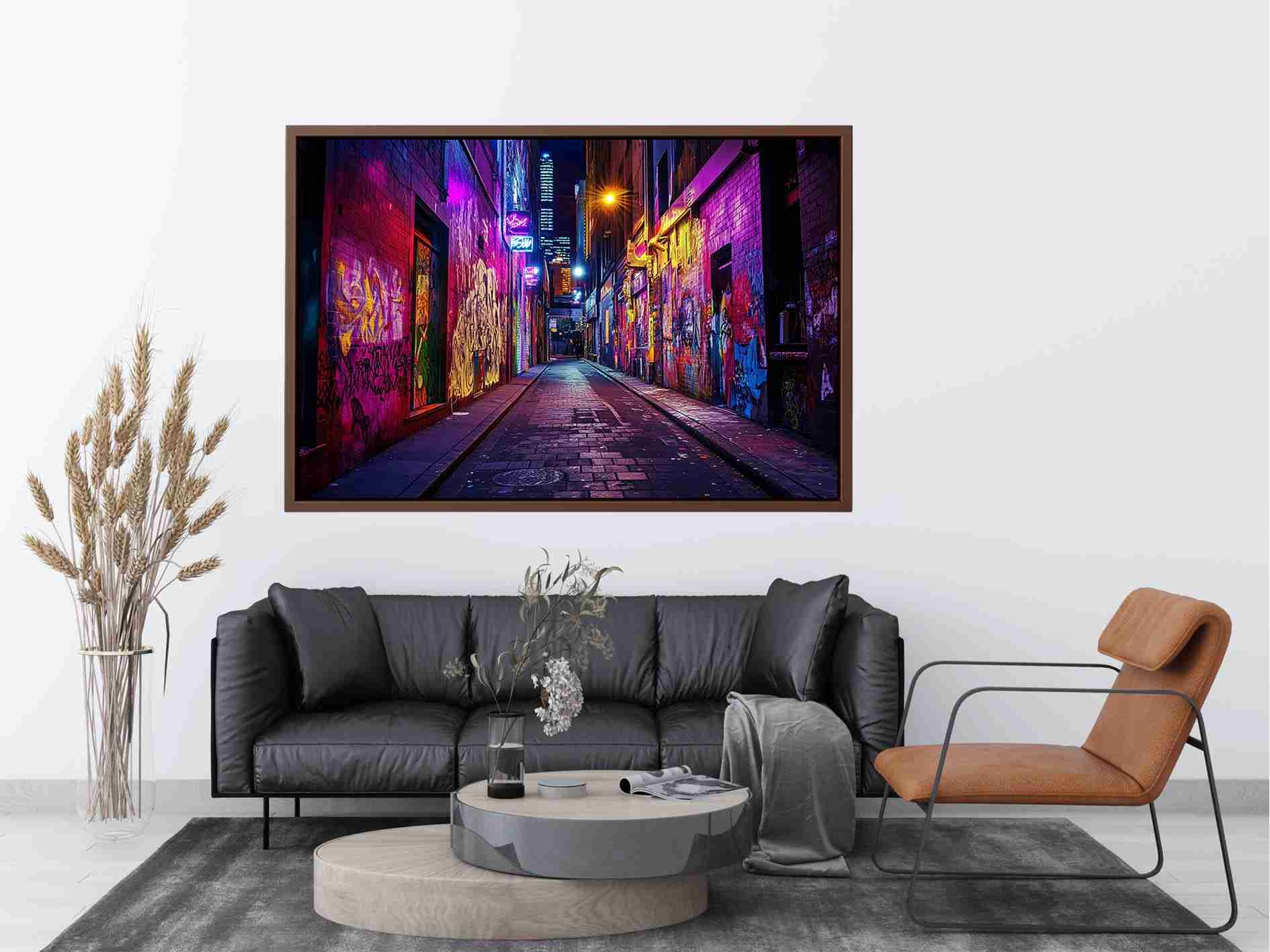 Neon graffiti alley Canvas Print