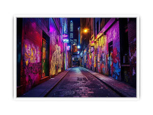 Neon graffiti alley Canvas Print