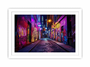 Neon graffiti alley Canvas Print