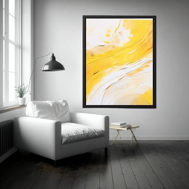 Yellow and white abstract Canvas Print