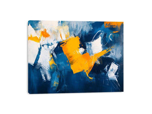 Blue and gold abstract painting