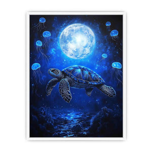 Fantasy sea turtle and jellyfish artwork