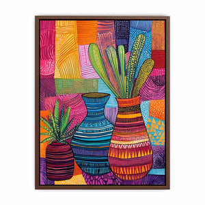 Colorful patterned vase artwork