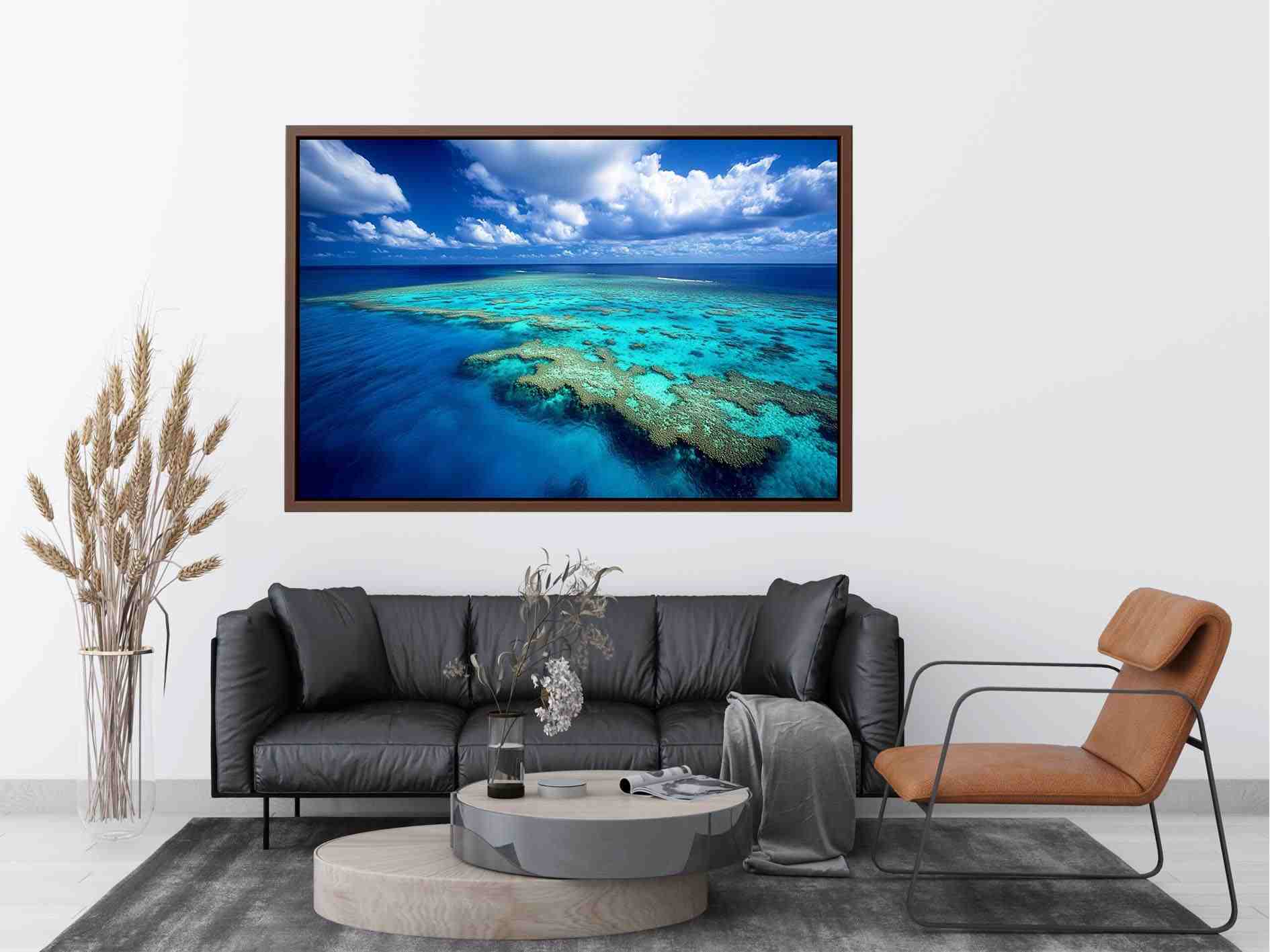 Aerial ocean reef