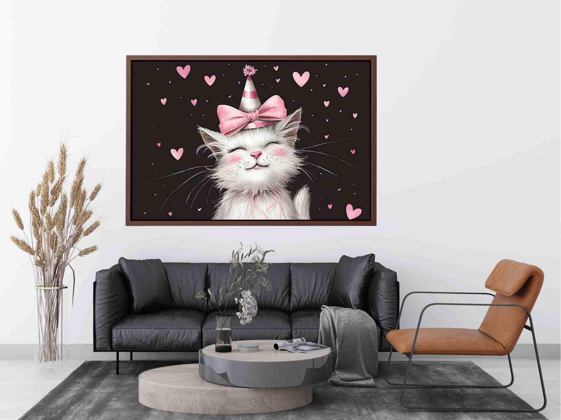 Cute kitten illustration Canvas Print