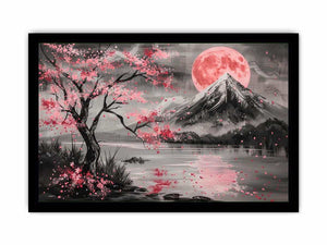 Cherry blossom moon landscape Canvas Print