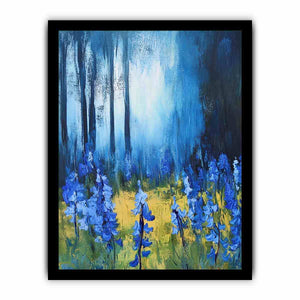Blue floral landscape Canvas Print