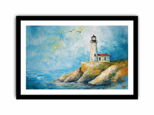 Soft coastal lighthouse watercolor Canvas Print