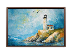 Soft coastal lighthouse watercolor Canvas Print