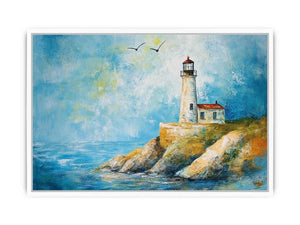 Soft coastal lighthouse watercolor Canvas Print