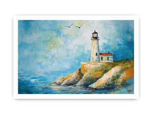 Soft coastal lighthouse watercolor Canvas Print