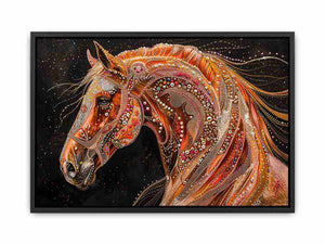 Decorative horse portrait Canvas Print with jeweled details
