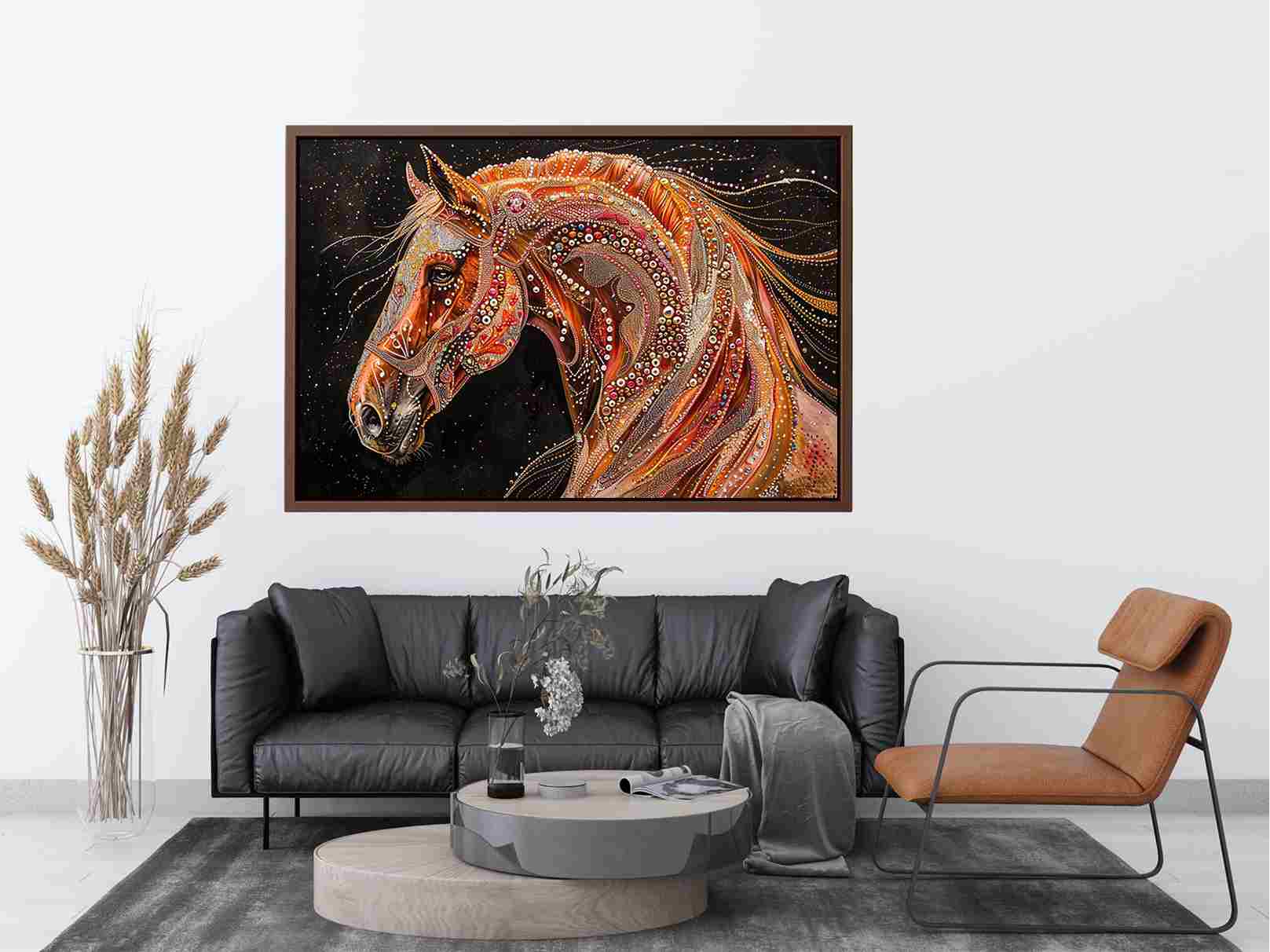 Decorative horse portrait Canvas Print with jeweled details