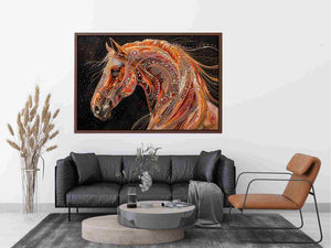 Decorative horse portrait Canvas Print with jeweled details