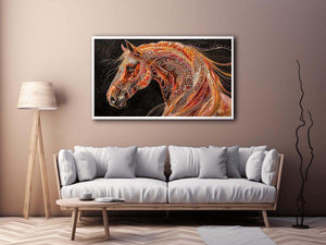 Decorative horse portrait Canvas Print with jeweled details