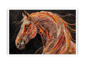 Decorative horse portrait Canvas Print with jeweled details