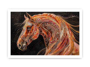 Decorative horse portrait Canvas Print with jeweled details