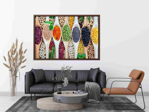 Colorful beans and spices artwork