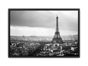 Eiffel Tower black and white cityscape artwork