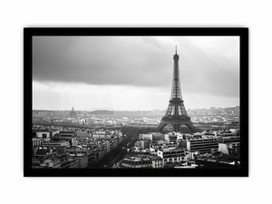Eiffel Tower black and white cityscape artwork