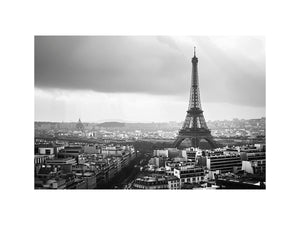 Eiffel Tower black and white cityscape artwork