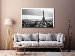 Eiffel Tower black and white cityscape artwork
