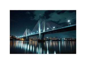 Modern bridge cityscape Canvas Print