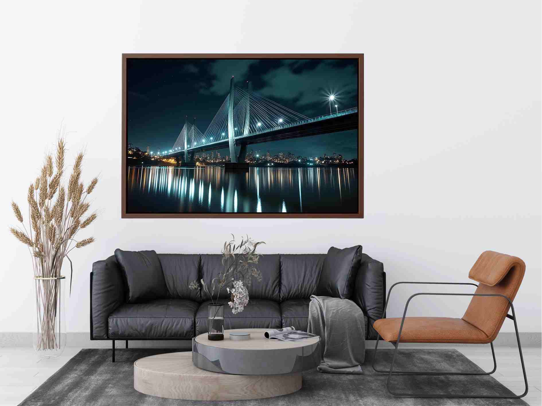 Modern bridge cityscape Canvas Print