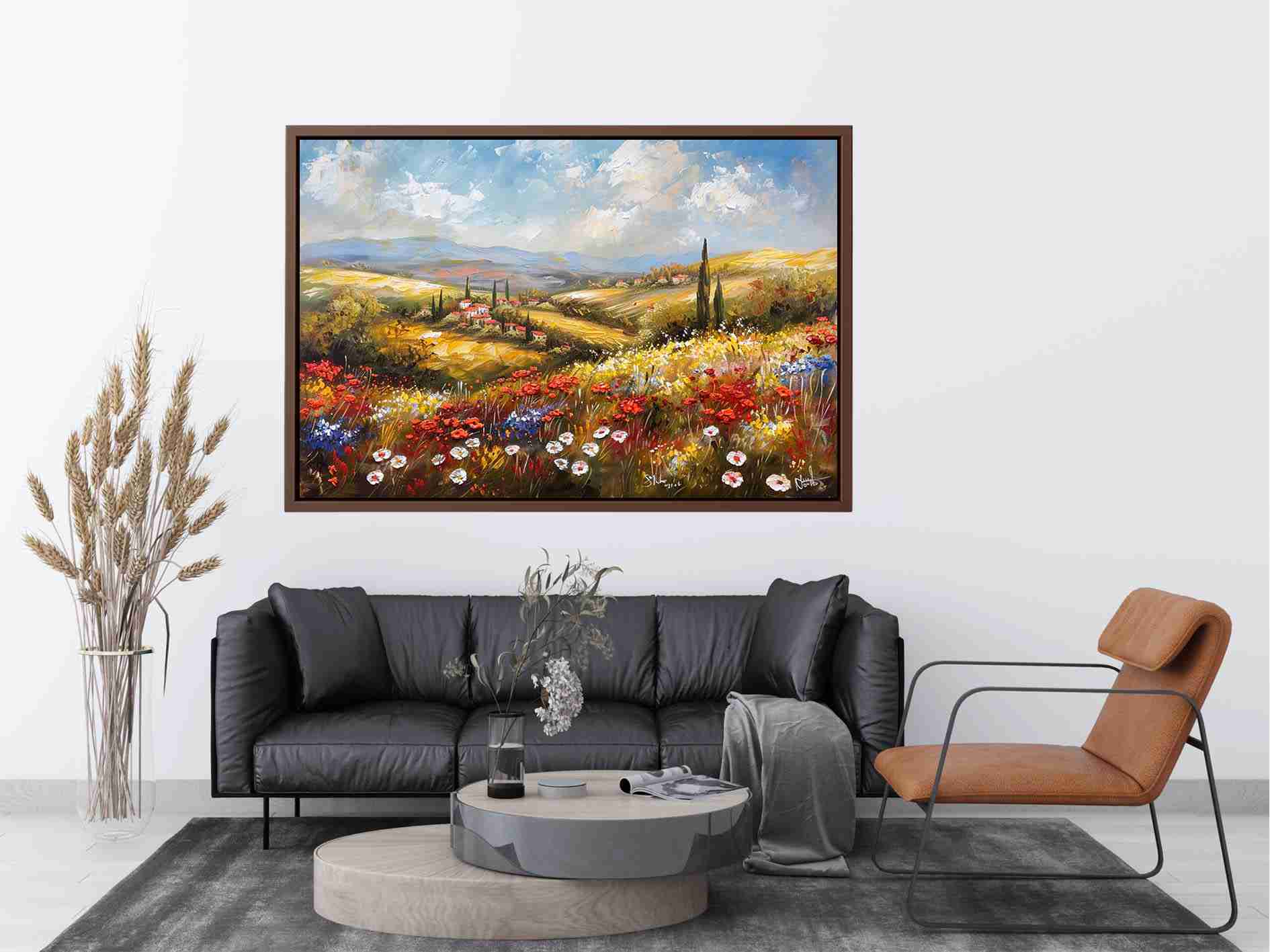 Colorful wildflower landscape Canvas Print