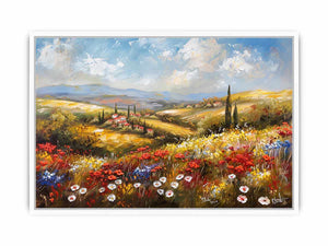 Colorful wildflower landscape Canvas Print
