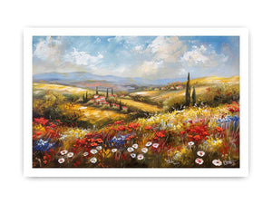 Colorful wildflower landscape Canvas Print