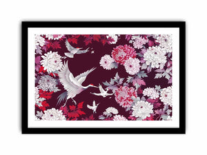 crane floral Canvas Print