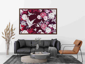 crane floral Canvas Print
