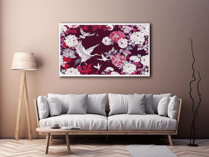 crane floral Canvas Print