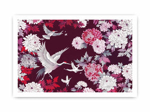 crane floral Canvas Print