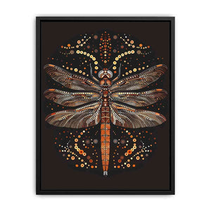 Bold dragonfly Canvas Print with copper dot detail