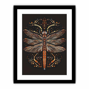 Bold dragonfly Canvas Print with copper dot detail