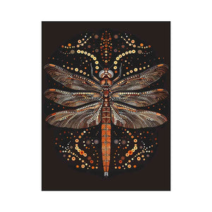 Bold dragonfly Canvas Print with copper dot detail