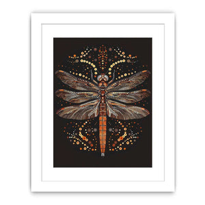 Bold dragonfly Canvas Print with copper dot detail