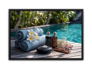 Spa towel and poolside canvas